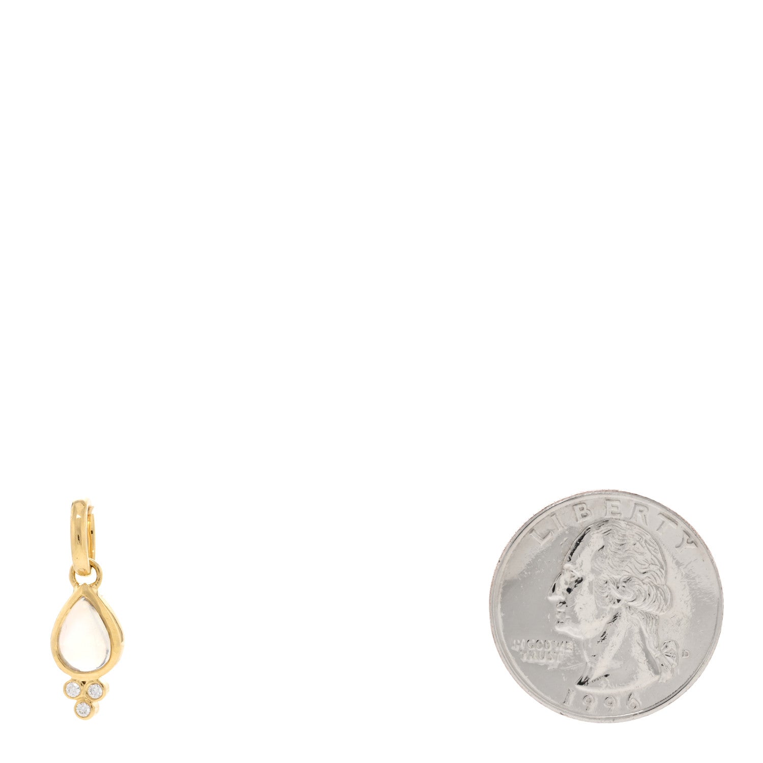 Temple St. Clair 18K Yellow Gold Diamond Blue Moonstone Piccolo Pear Drop Pendant 2 of 3