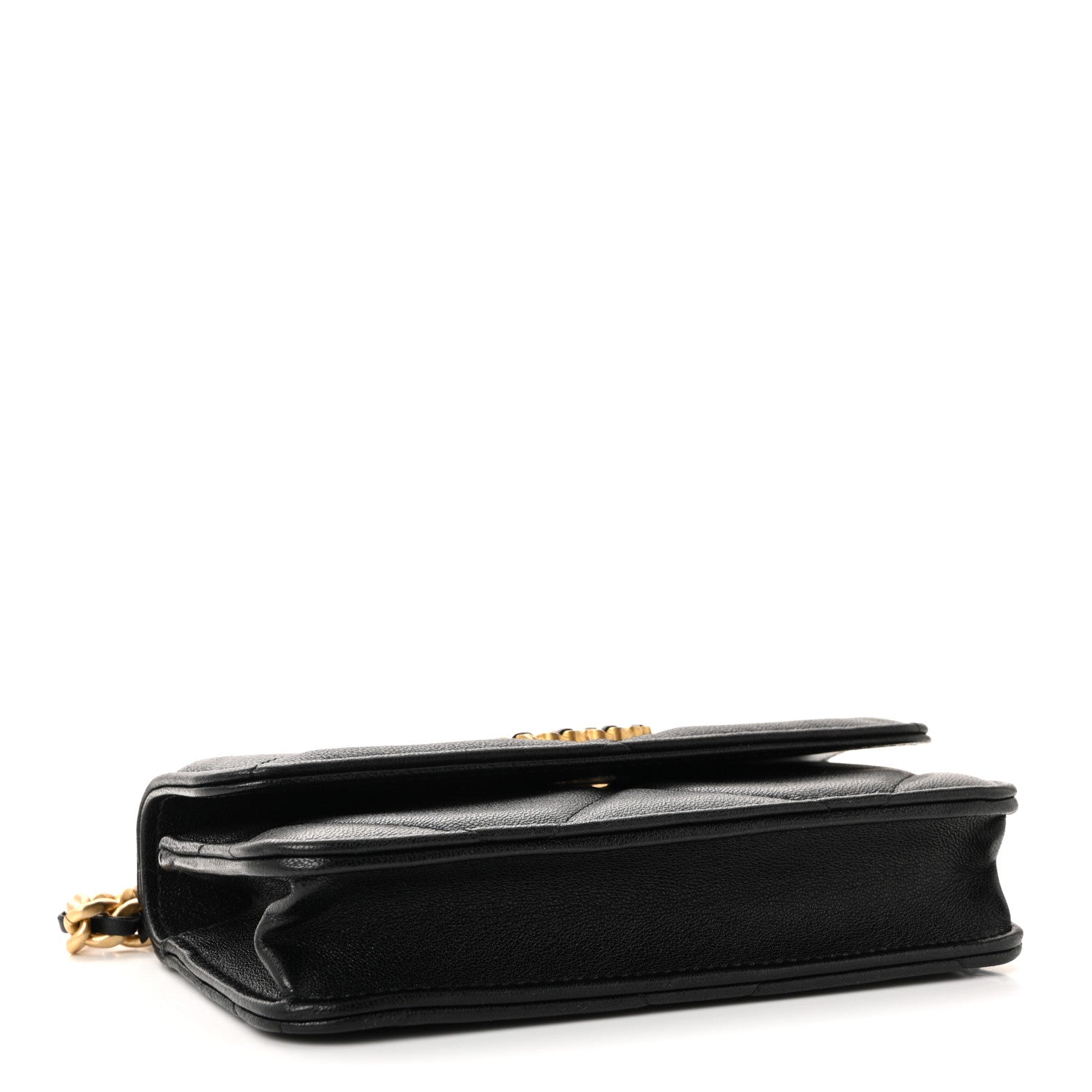 Chanel Lambskin Quilted Chanel 19 Clutch With Chain Black 4 of 11