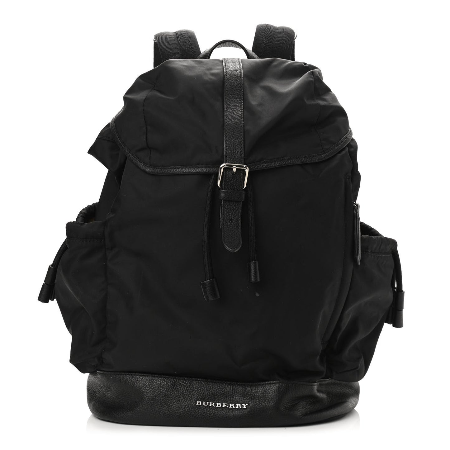 Nylon Grained Calfskin Watson Diaper Bag Black