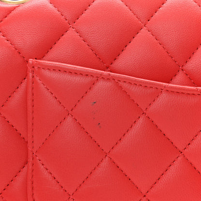 Chanel Lambskin Quilted Medium Double Flap Red 14 of 16