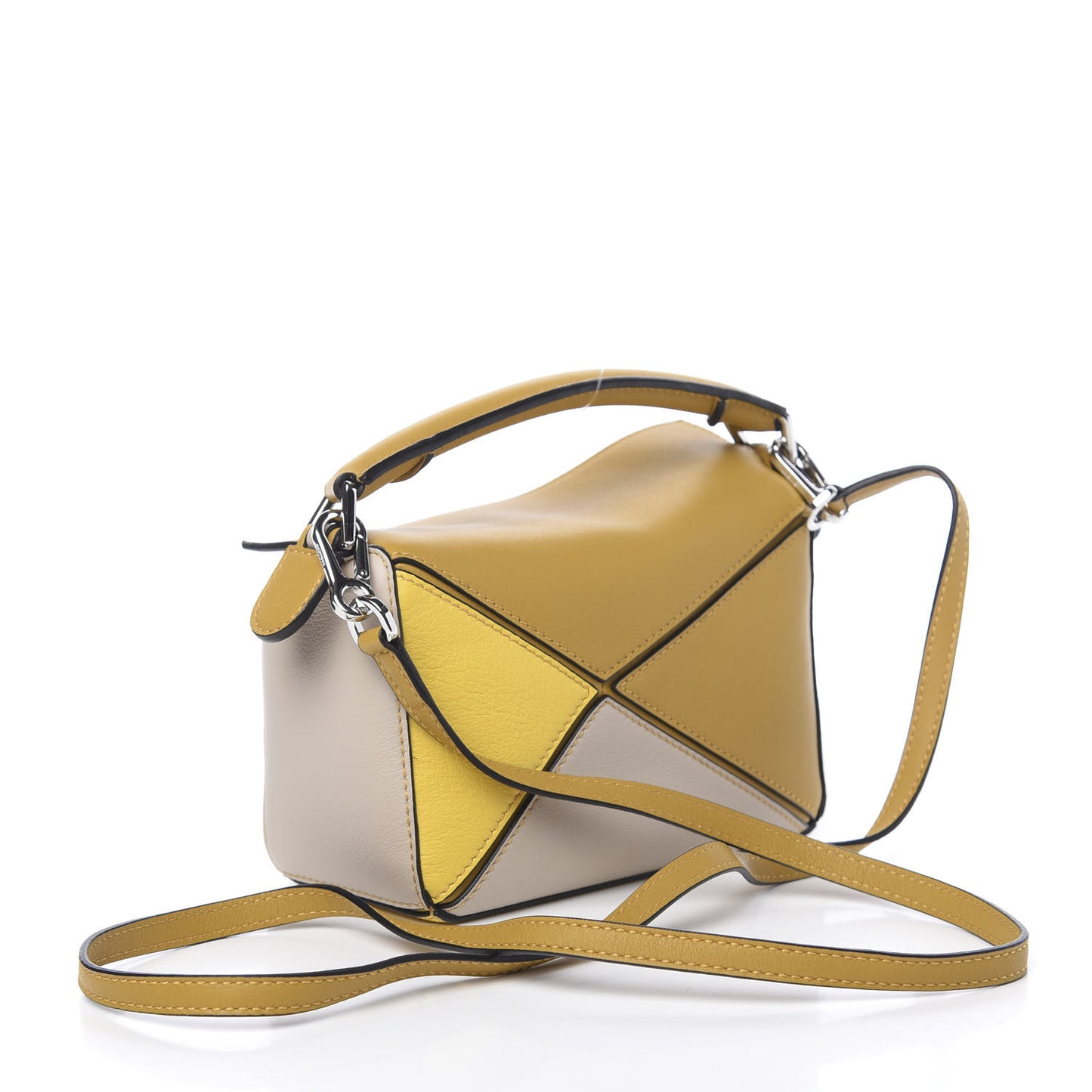 Calfskin Mini Puzzle Bag Yellow Ochre