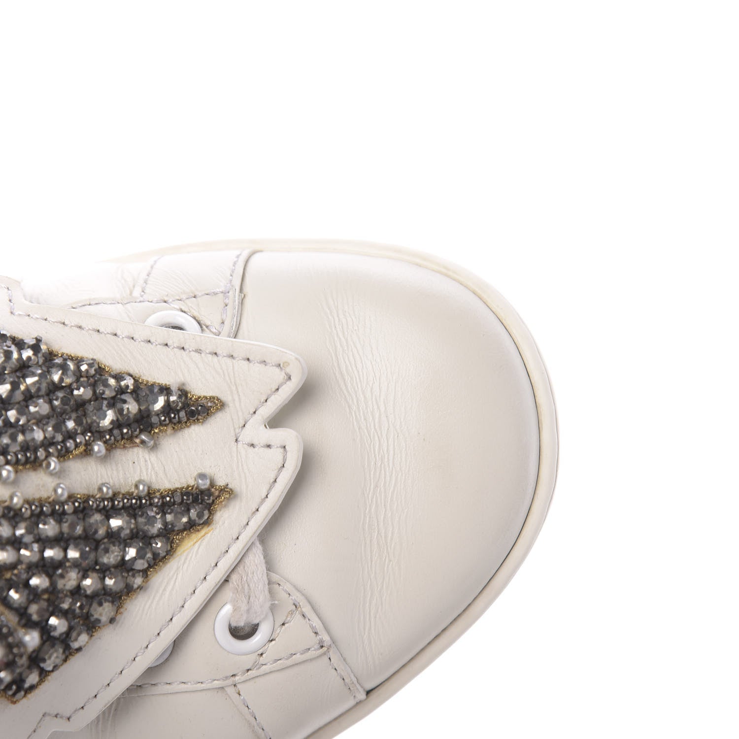 Gucci Calfskin Ayers Web Womens Ace Bow Lace Sneakers 37 White 14 of 16