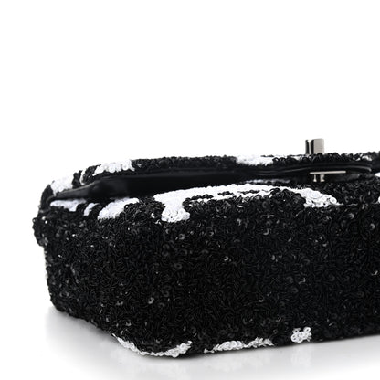 Chanel Sequin Mini Rectangular Flap Black White 8 of 9