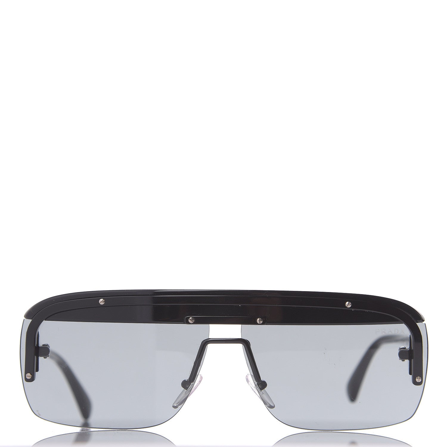 Prada Rectangular Sunglasses SPR 15U Black 3 of 6
