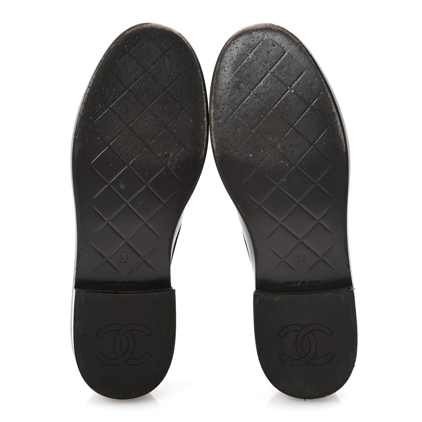 Lambskin Quilted CC Turnlock Loafers 36 Dark Brown