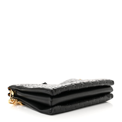 Louis Vuitton Lambskin Embossed Monogram Coussin MM Black 4 of 13