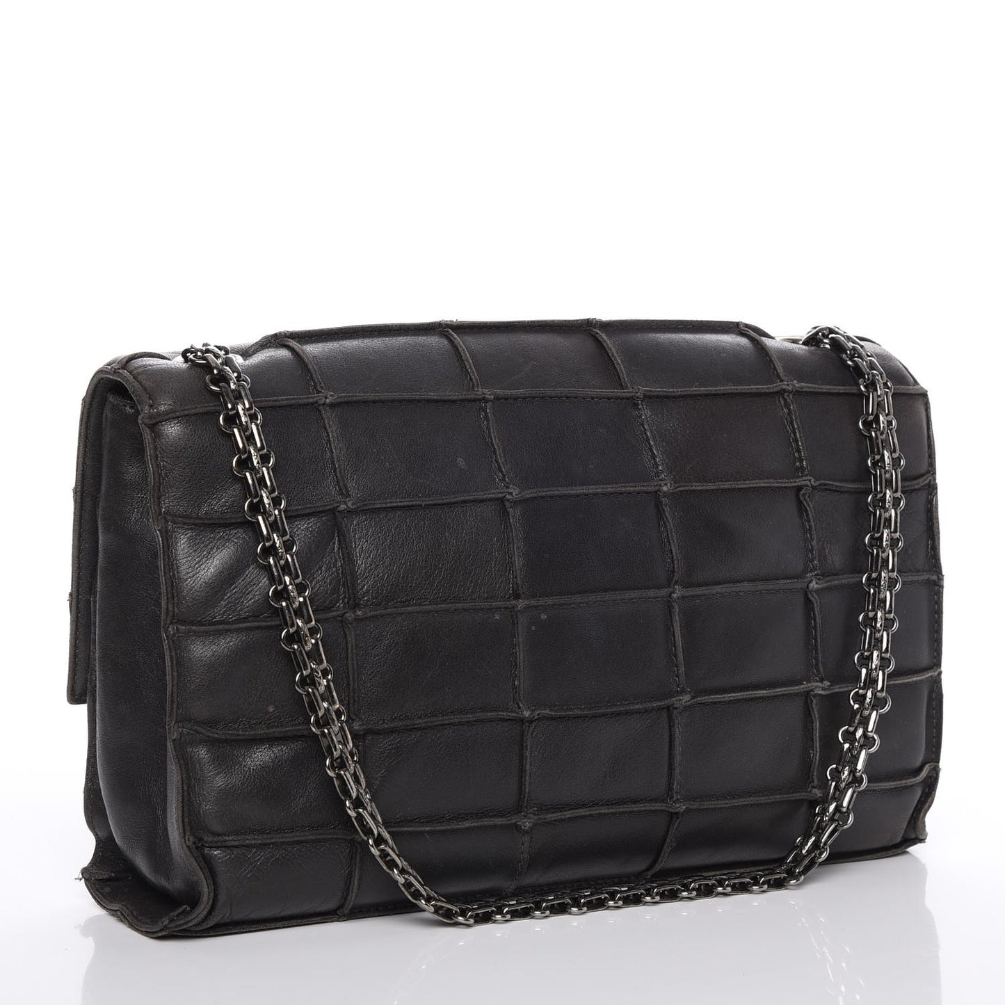 Lambskin Medium Patchwork Mademoiselle Flap Grey