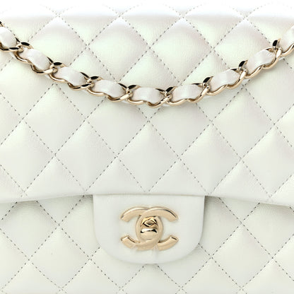Chanel Iridescent Calfskin Quilted Medium Double Flap White 8 of 10