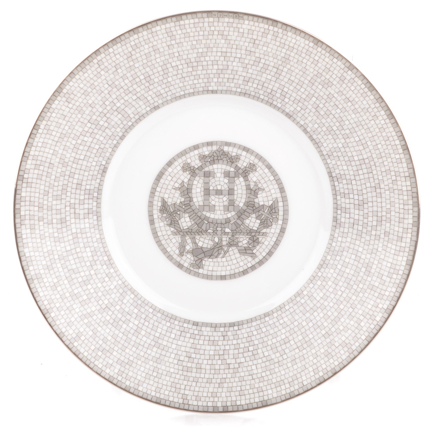 Hermes Porcelain Mosaique Au 24 Platine Breakfast Cup and Saucer 4 of 6