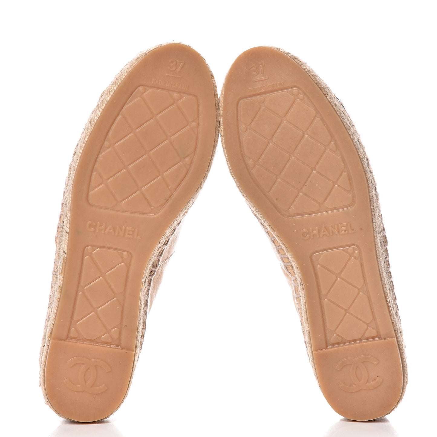 Lambskin CC Espadrilles 37 Beige Black