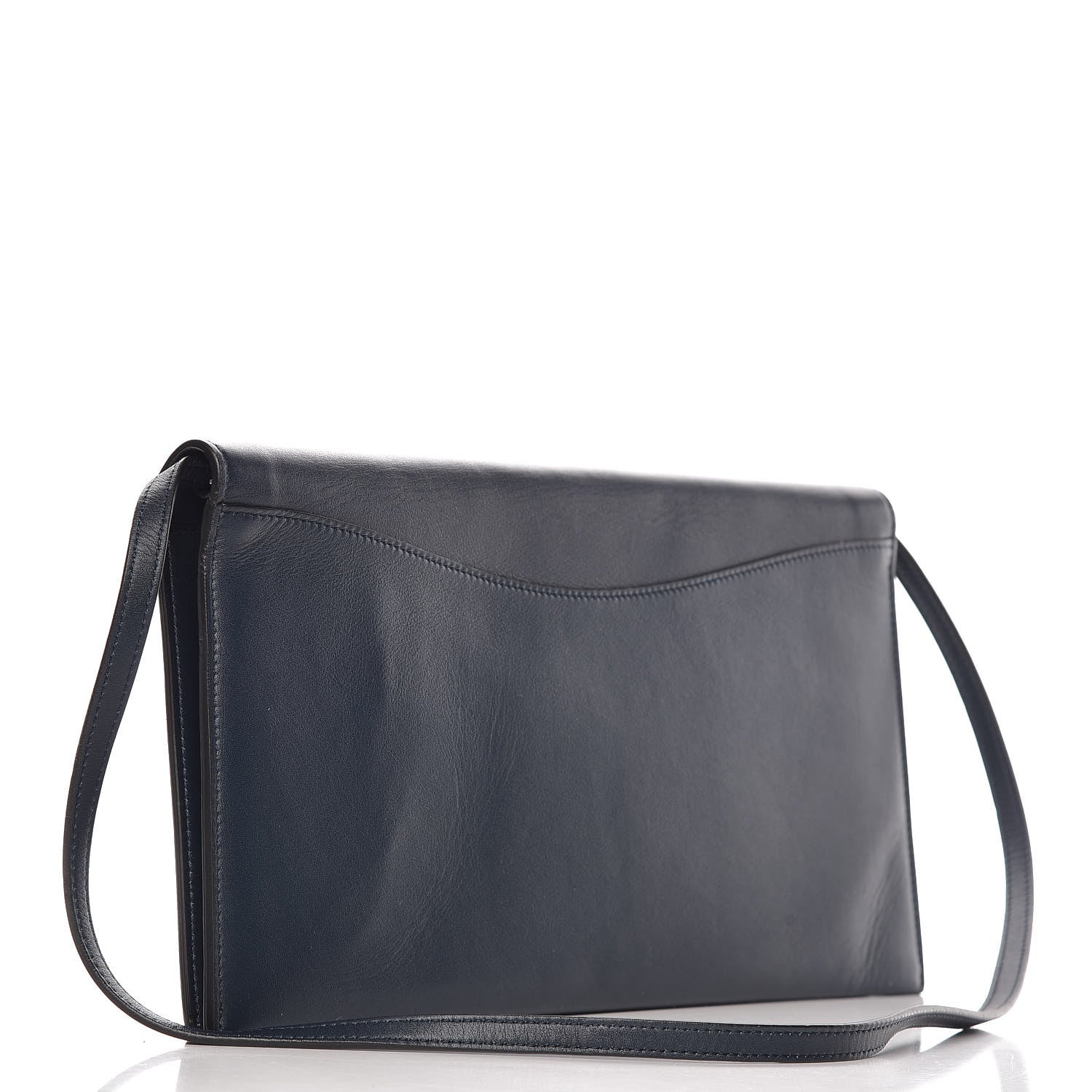 Celine Smooth Calfskin Oval Clutch Navy 3 of 8