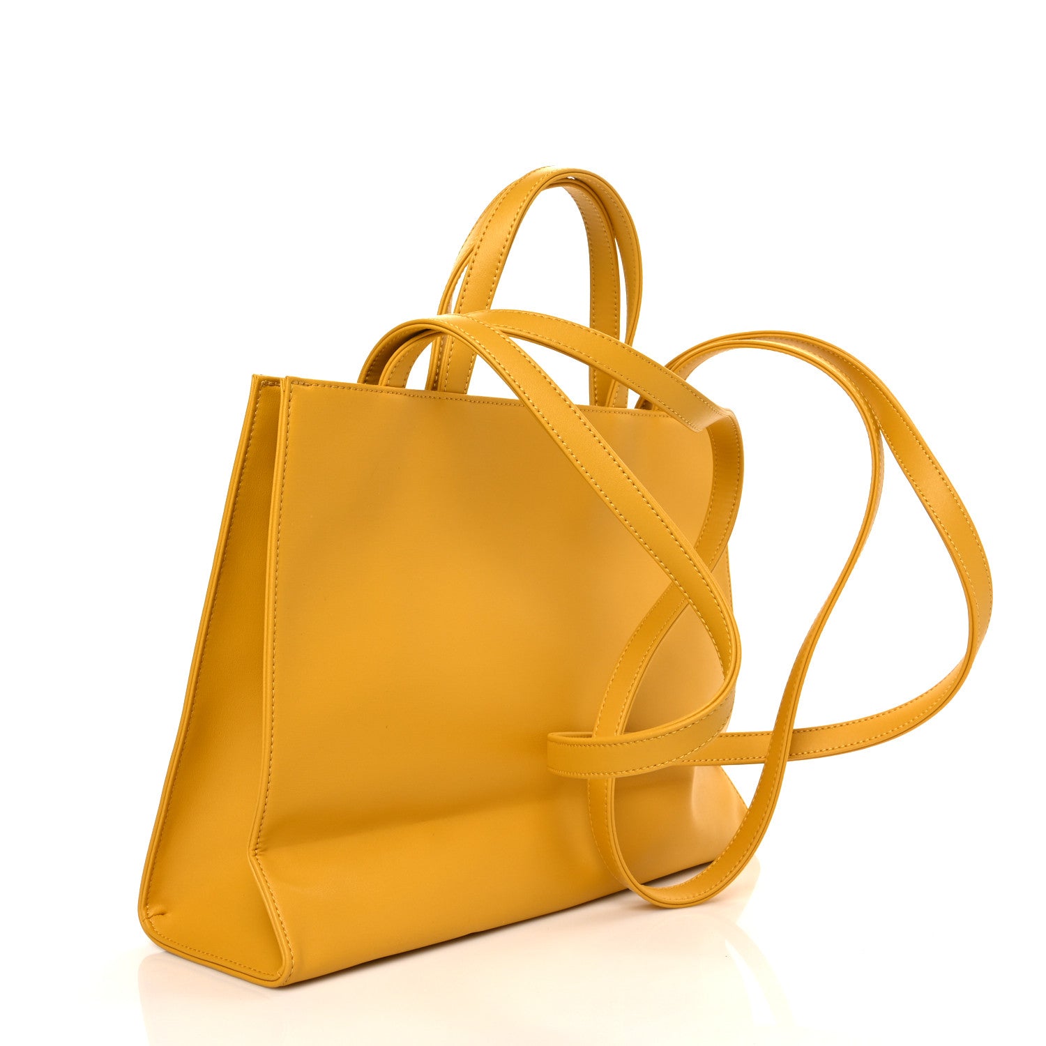 Telfar Vegan Leather Medium Shopping Bag Mustard 2 of 6