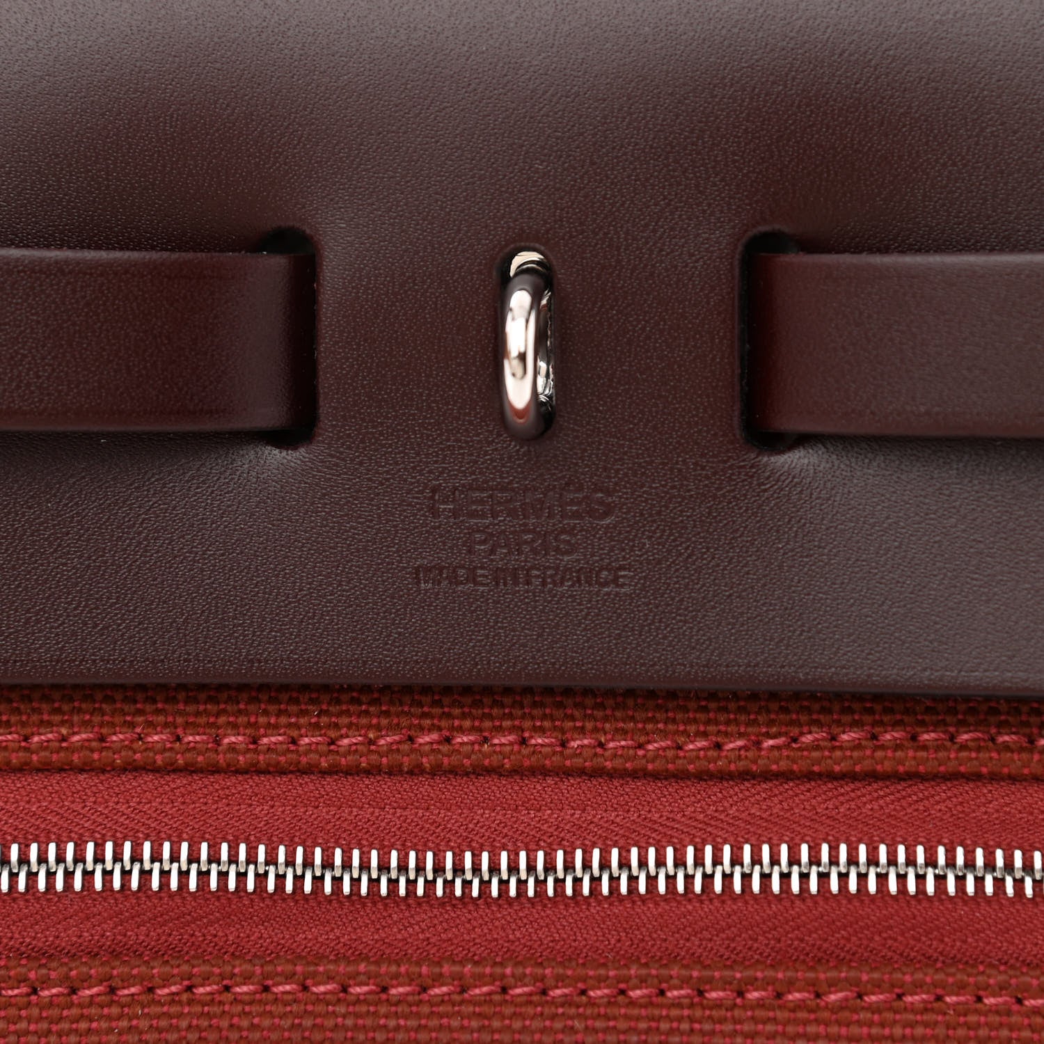 Hermes Criss Viking Vache Hunter Herbag Zip Retourne 31 PM Ecru Brique Anemone Rouge Sellier 8 of 12