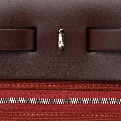 Hermes Criss Viking Vache Hunter Herbag Zip Retourne 31 PM Ecru Brique Anemone Rouge Sellier 8 of 12