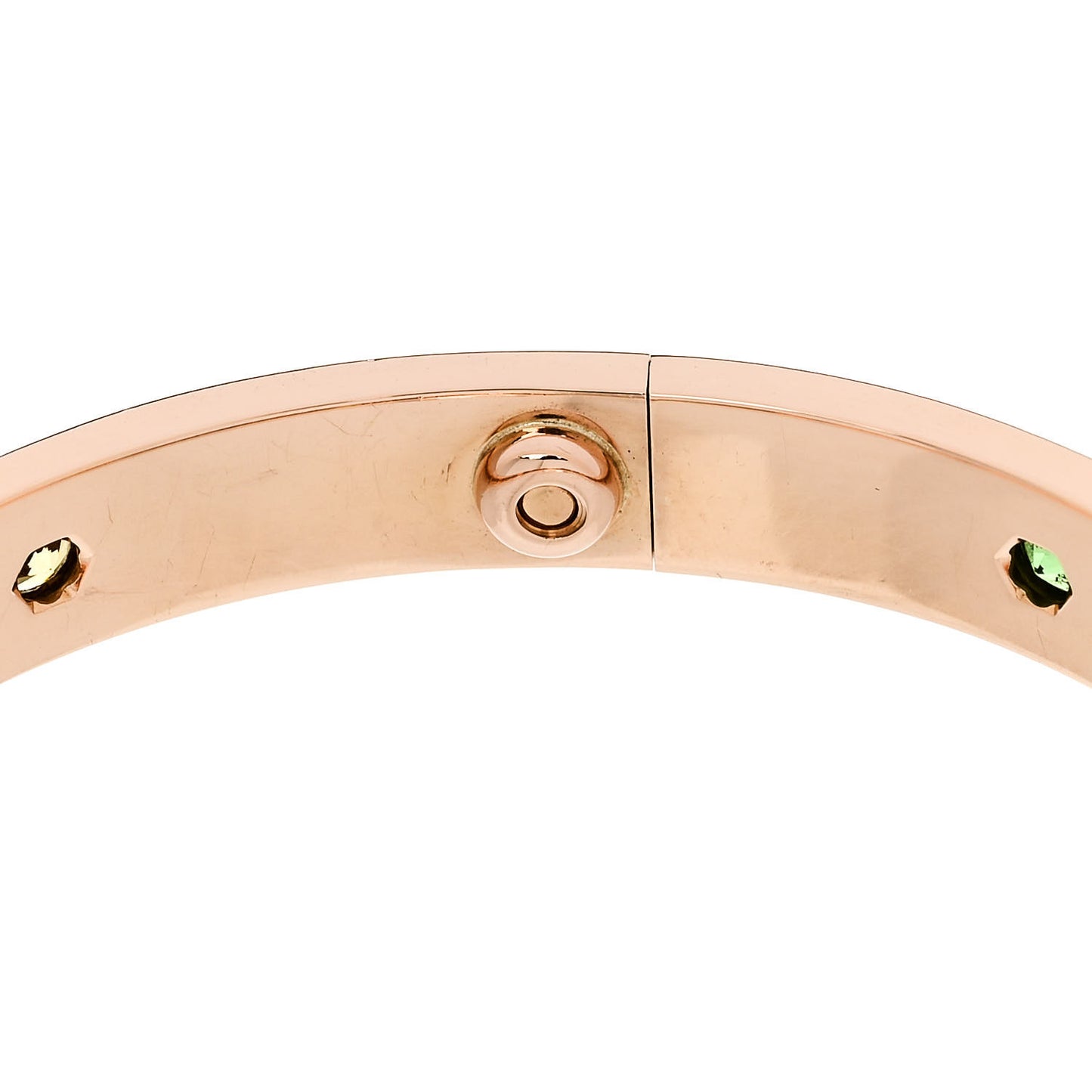 18K Pink Gold Sapphire Garnet Amethyst LOVE Bracelet 17