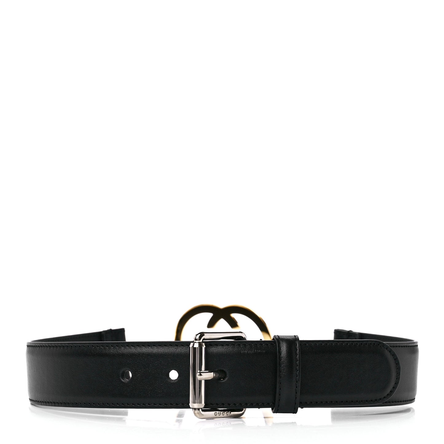 Calfskin Interlocking G Buckle Belt 65 26 Black
