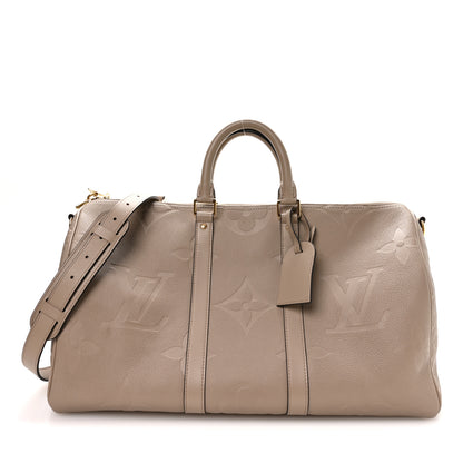 Louis Vuitton Empreinte Monogram Giant Keepall Bandouliere 45 Tourterelle 1 of 9