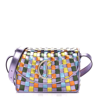 Christian Louboutin Calfskin Iridescent Damier Loubi54 Crossbody Clutch Multicolor 1 of 11