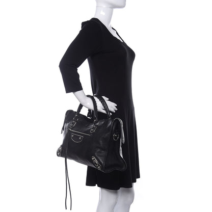 Balenciaga Chevre Silver Metallic Edge Hardware City Black 2 of 10