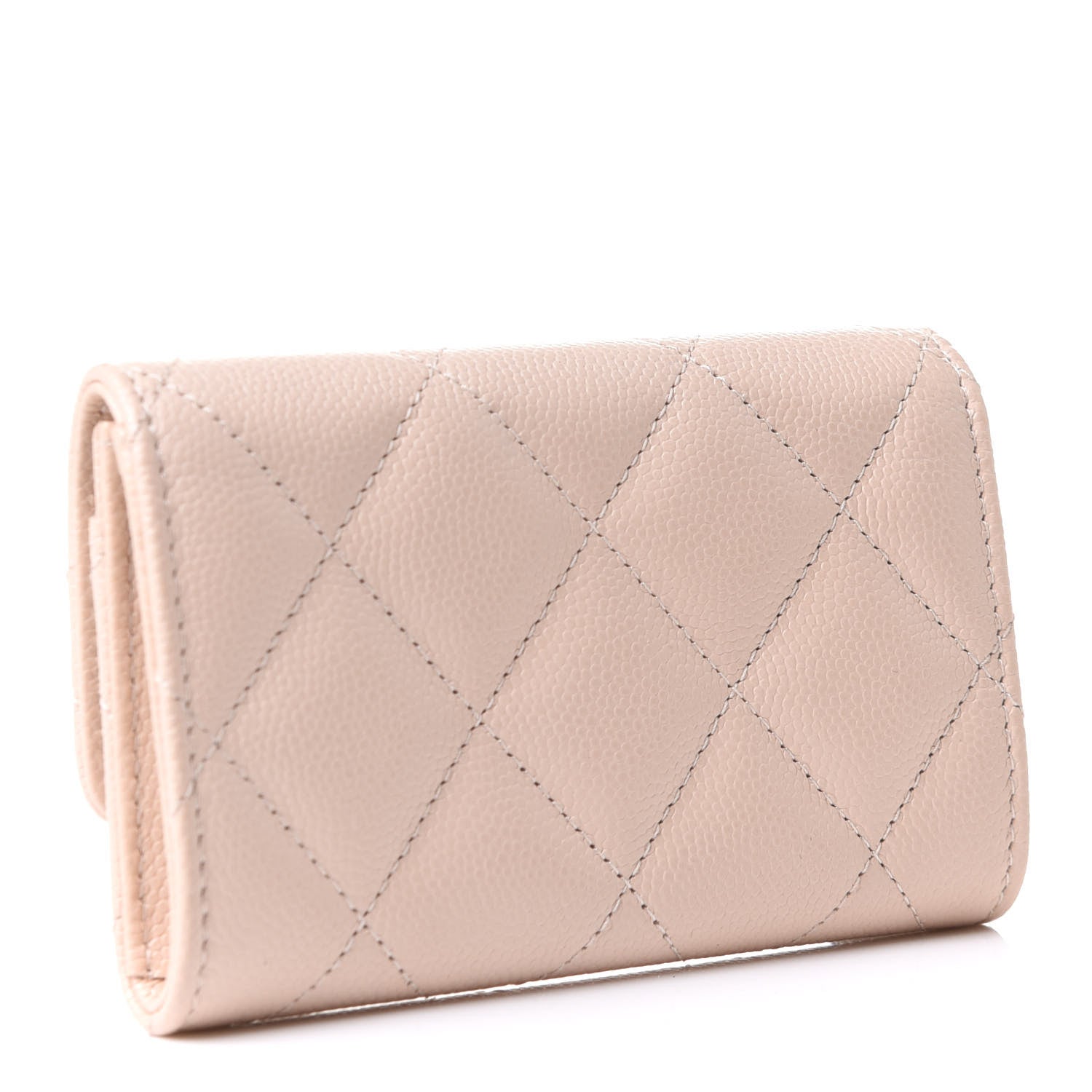 Chanel Caviar Pearl Quilted Coco Candy Flap Card Holder Beige 3 of 8