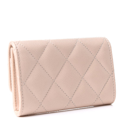 Chanel Caviar Pearl Quilted Coco Candy Flap Card Holder Beige 3 of 8