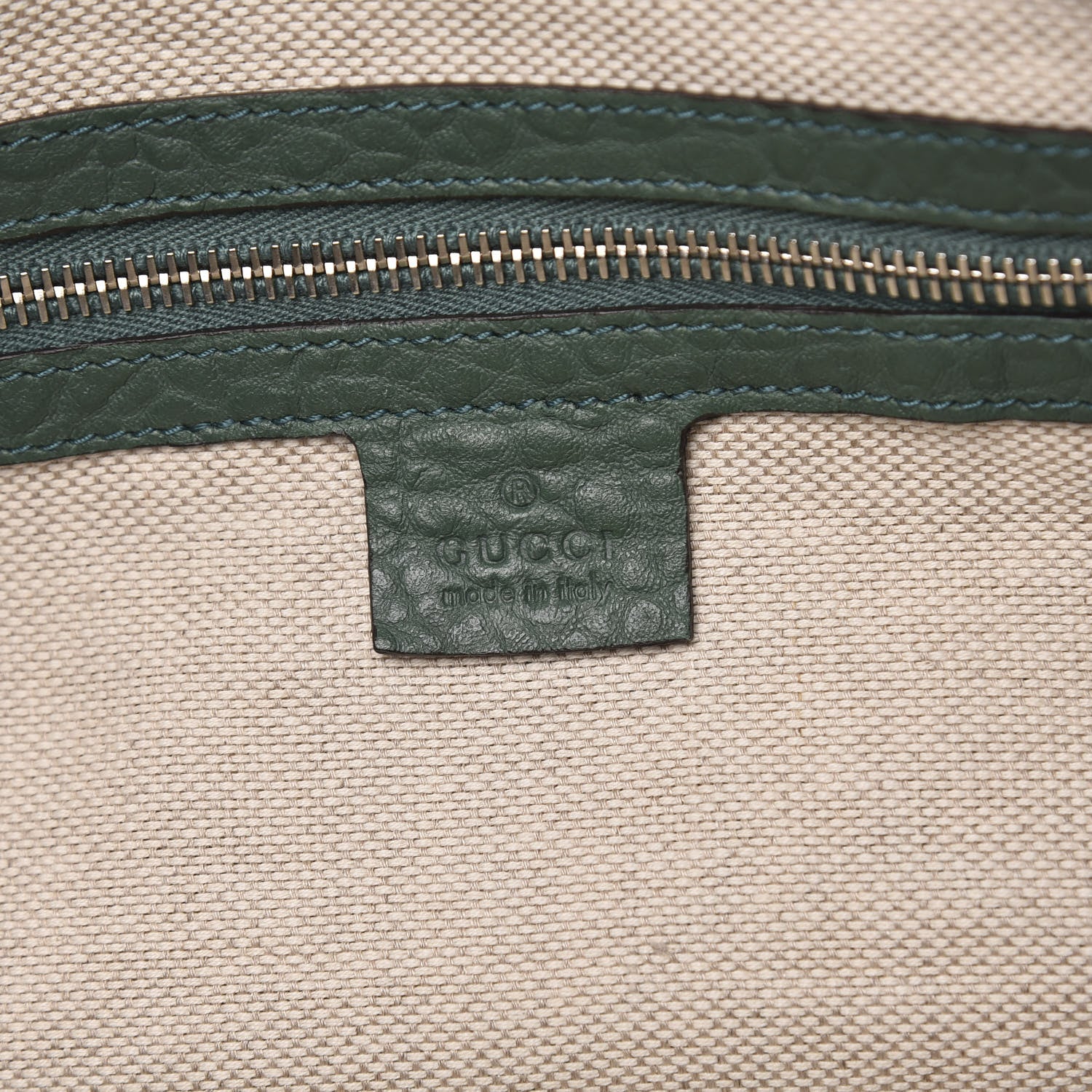 Gucci Pebbled Calfskin Large Mens Messenger Green 6 of 10