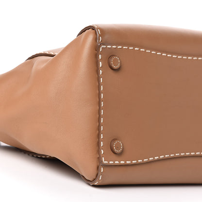 Prada City Calf Small Hand Stitched Galleria Double Zip Tote Caramel 8 of 12