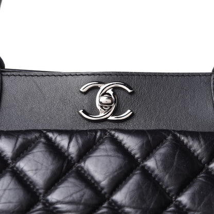 Chanel Aged Calfskin Quilted Be CC Tote Black 8 of 12