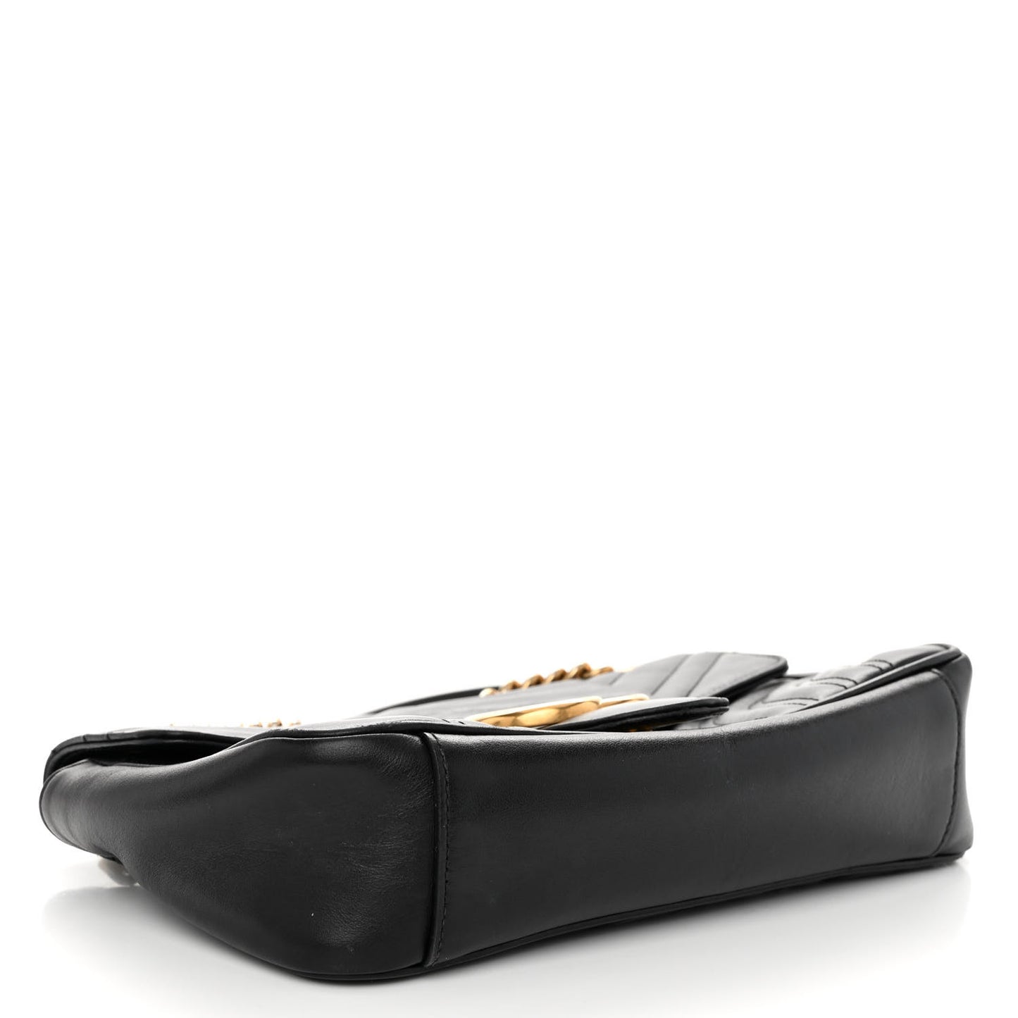 Calfskin Matelasse Small GG Marmont Shoulder Bag Black