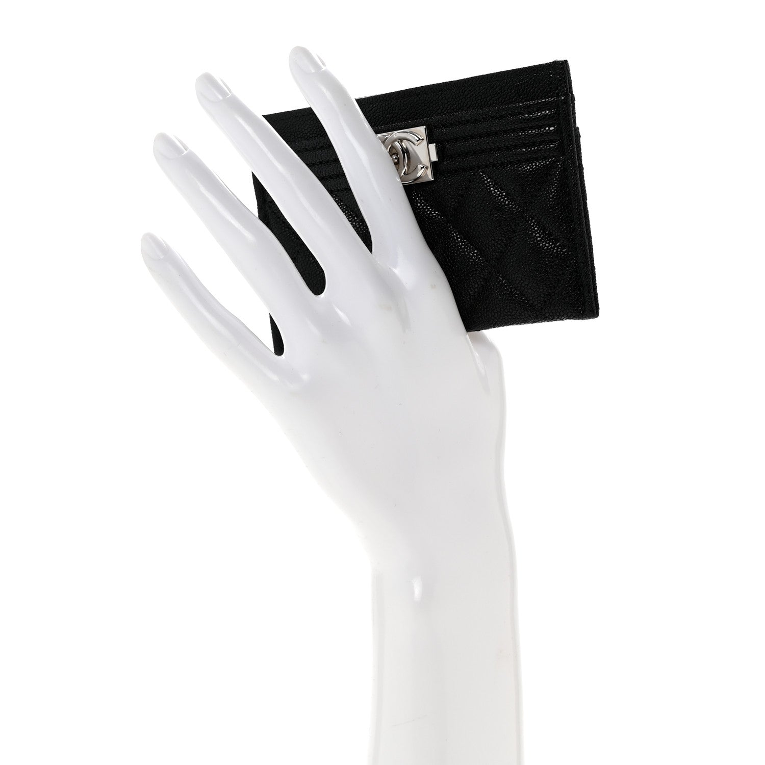 Chanel Caviar Quilted Boy Card Holder Black 2 of 10
