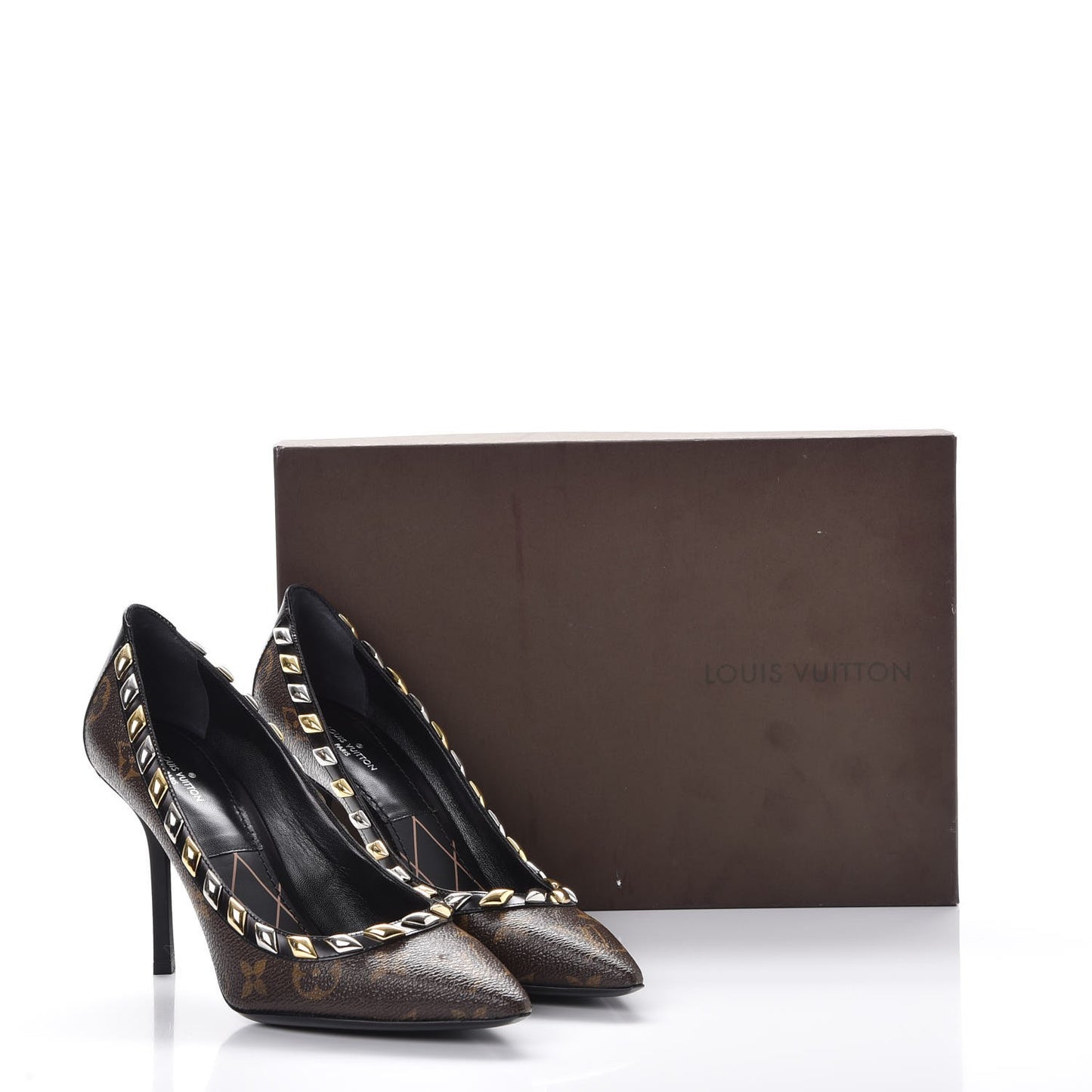 Calfskin Monogram Eldorado Pumps 37.5 Cacao