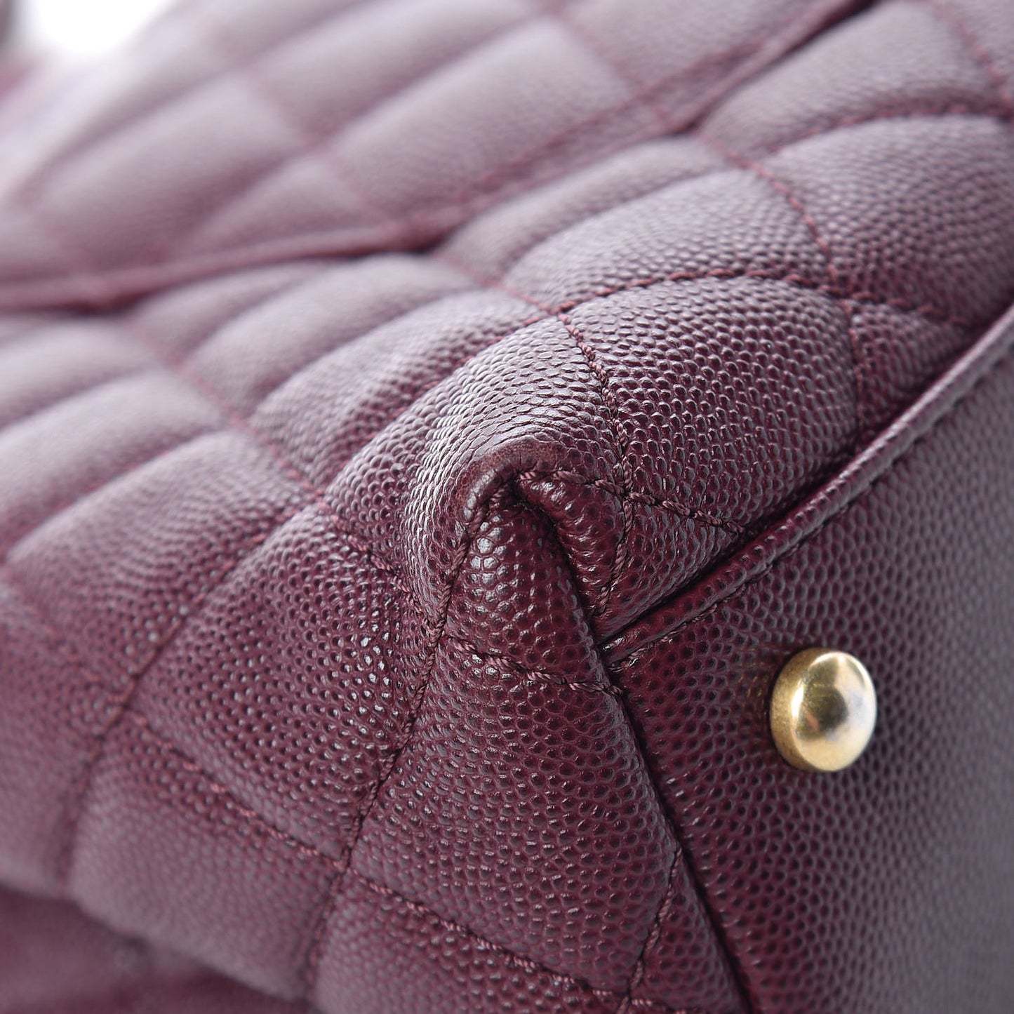Caviar Elaphe Quilted Small Coco Handle Flap Burgundy