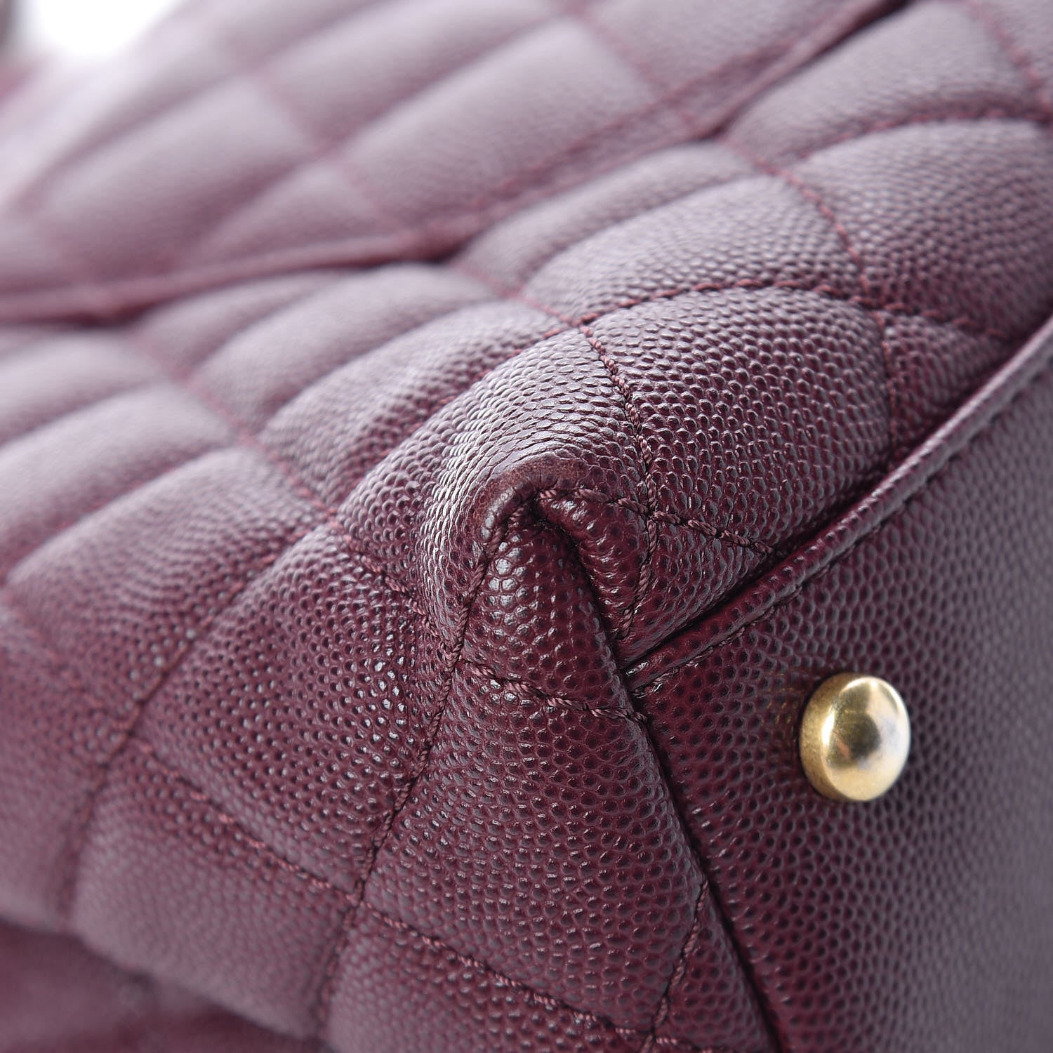 Chanel Caviar Elaphe Quilted Small Coco Handle Flap Burgundy 14 of 14