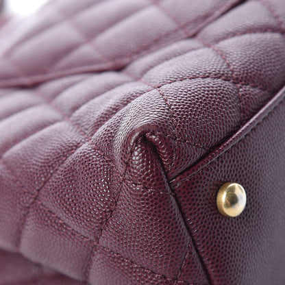Chanel Caviar Elaphe Quilted Small Coco Handle Flap Burgundy 14 of 14