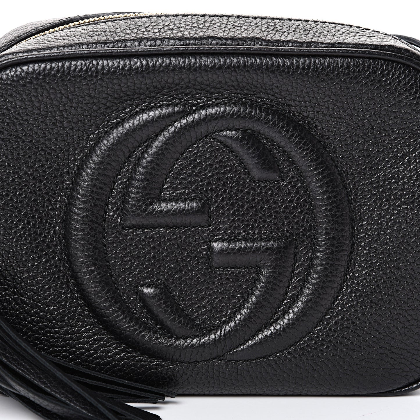 Pebbled Calfskin Small Soho Disco Bag Black