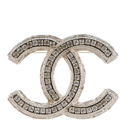 Chanel Crystal CC Brooch Silver 1 of 4