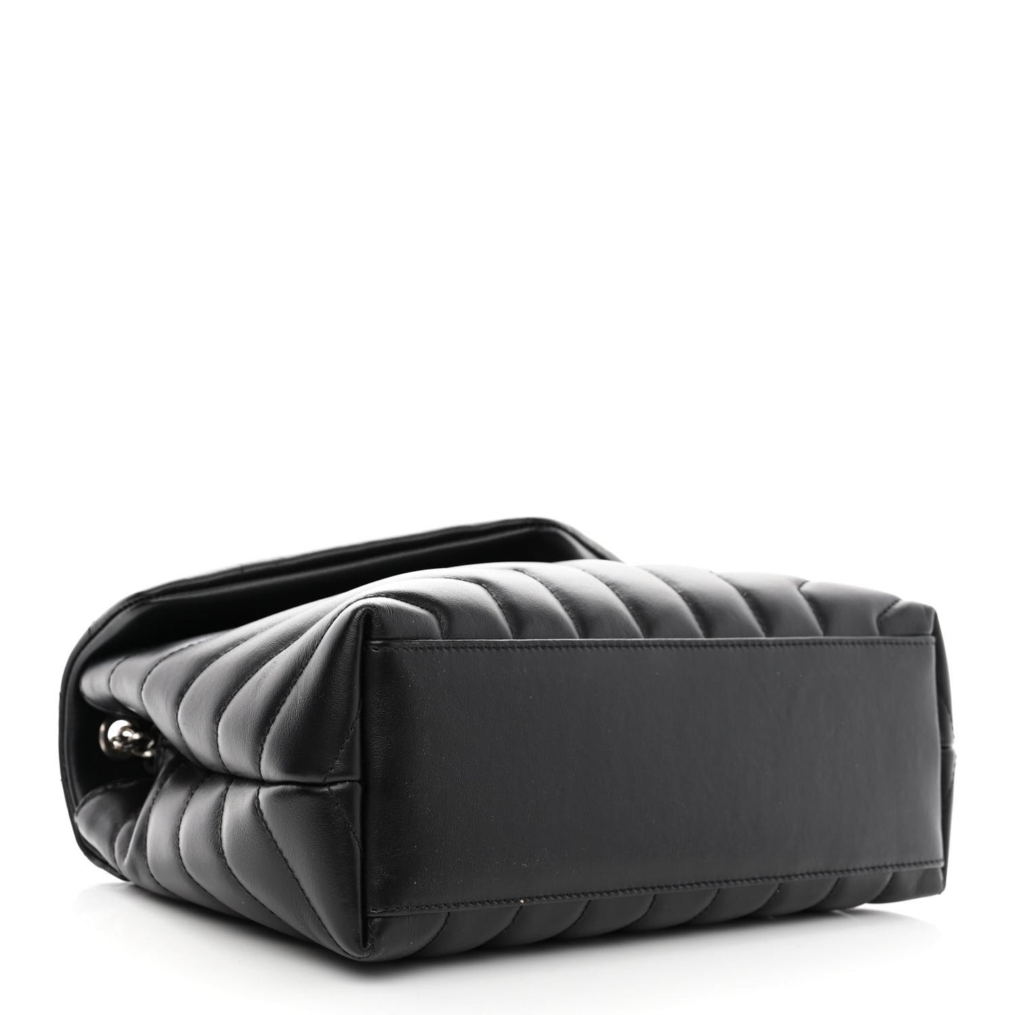Calfskin Y Quilted Monogram Small Loulou Chain Satchel Black
