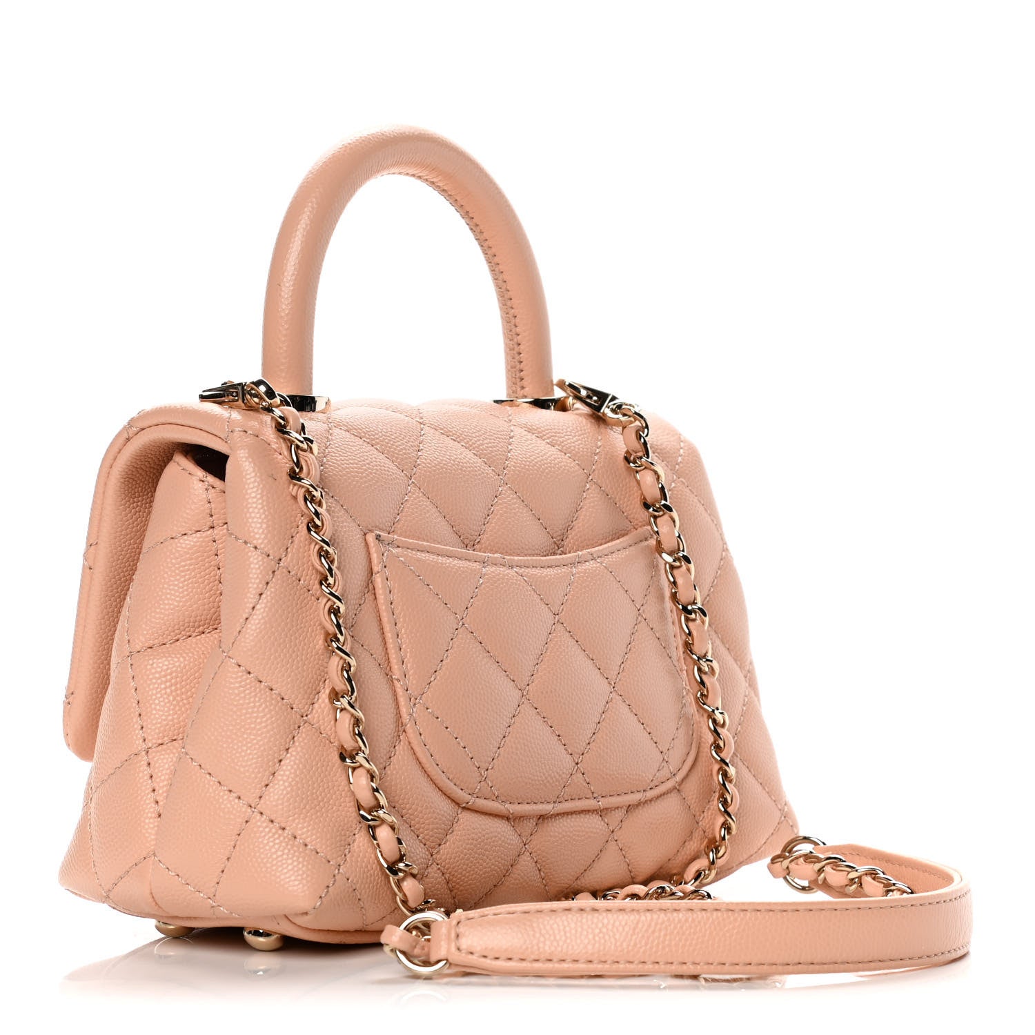 Chanel Caviar Quilted Extra Mini Coco Handle Flap Light Pink 3 of 11