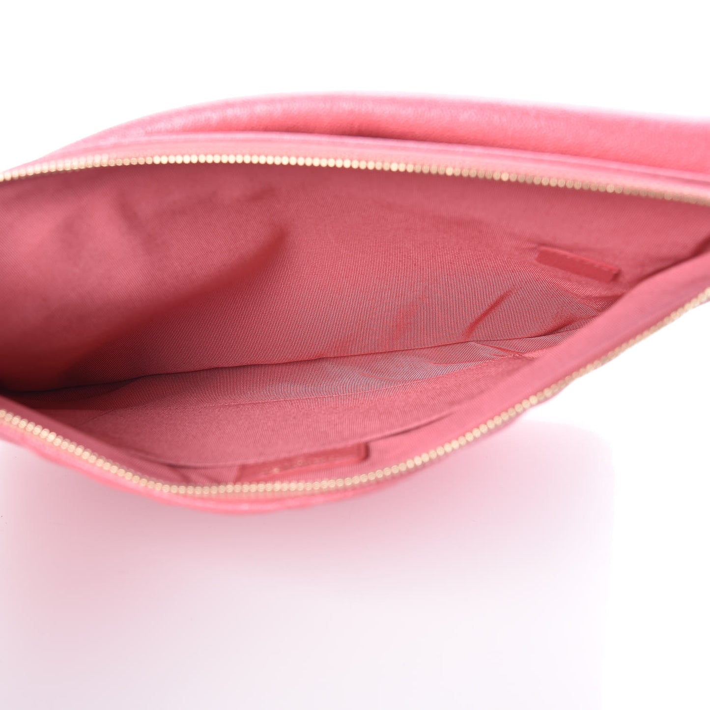 Iridescent Caviar Quilted Medium Flap Cosmetic Case Pink