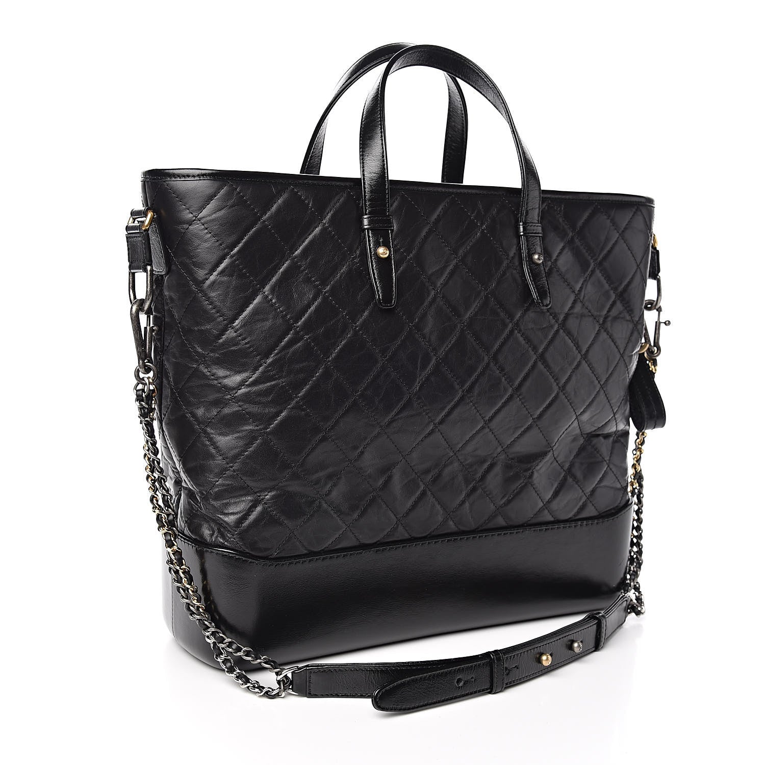 Chanel Calfskin Quilted Large Gabrielle Shopping Tote Black 3 of 11