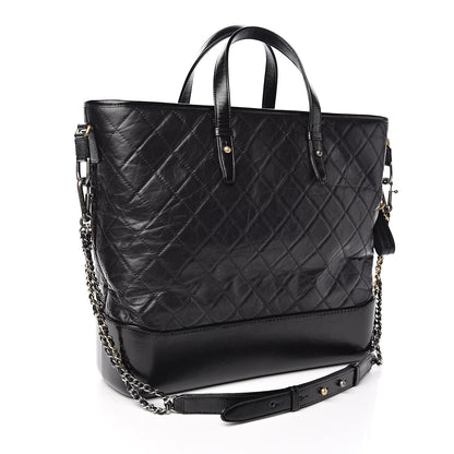 Chanel Calfskin Quilted Large Gabrielle Shopping Tote Black 3 of 11