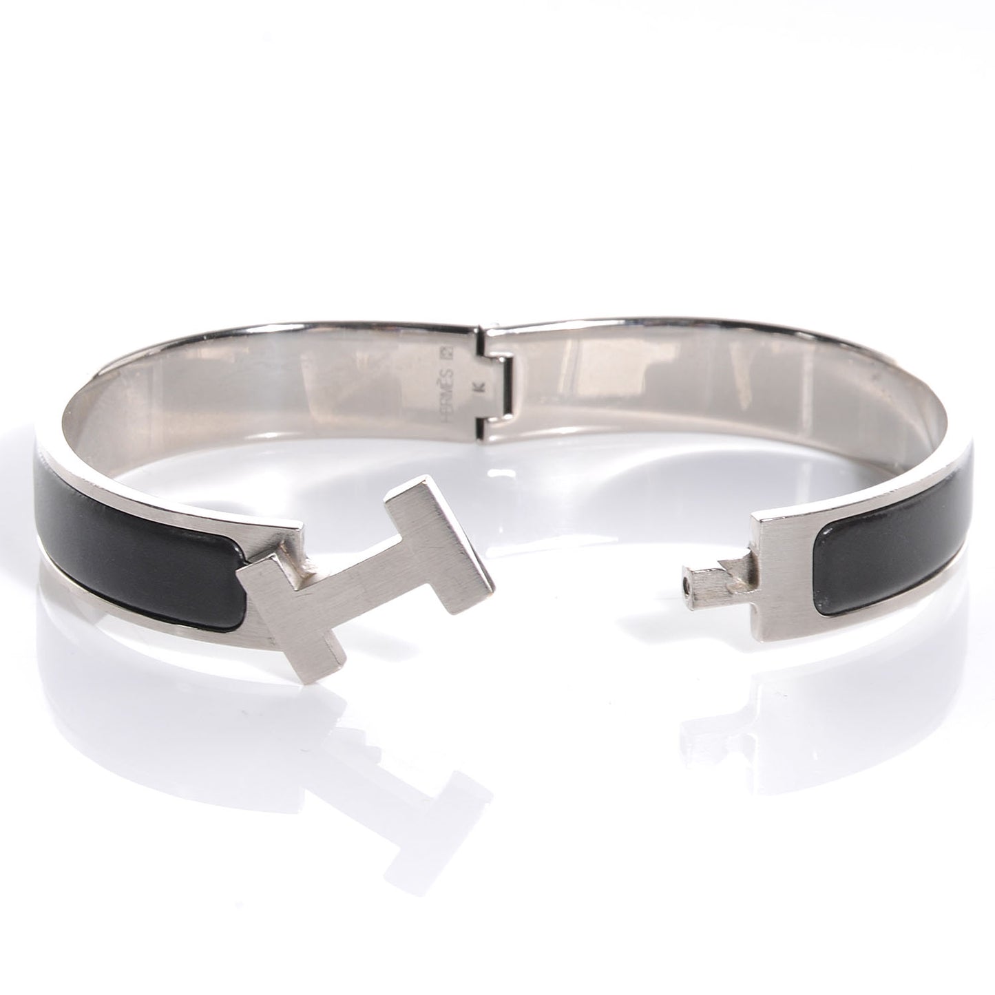 Enamel Narrow Clic Clac H Bracelet GM Black