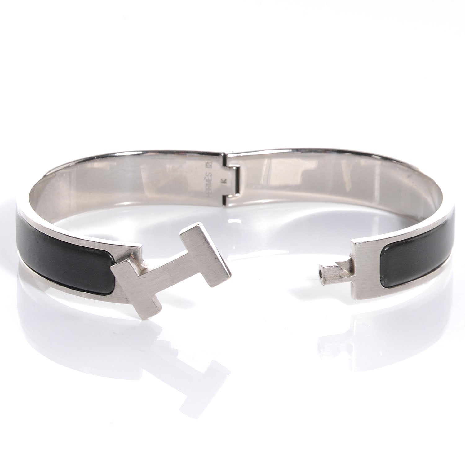 Hermes Enamel Narrow Clic Clac H Bracelet GM Black 3 of 5