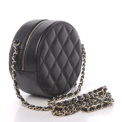 Chanel Caviar Quilted Round Clutch With Chain Black 3 of 10