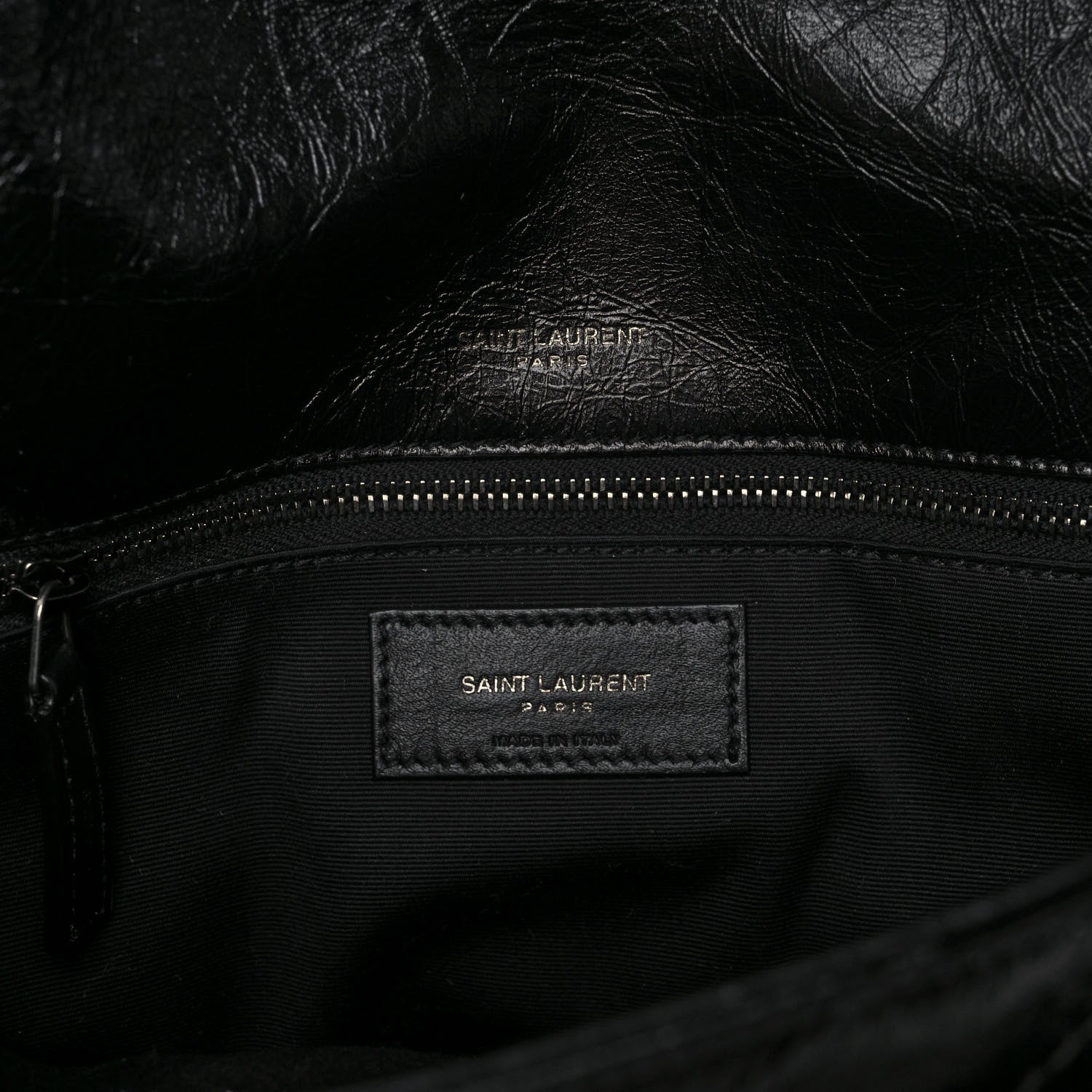 Saint Laurent Crinkled Calfskin Matelasse Monogram Large Niki Chain Satchel Black 6 of 11