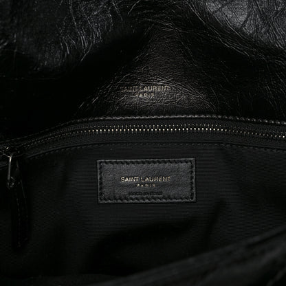 Saint Laurent Crinkled Calfskin Matelasse Monogram Large Niki Chain Satchel Black 6 of 11