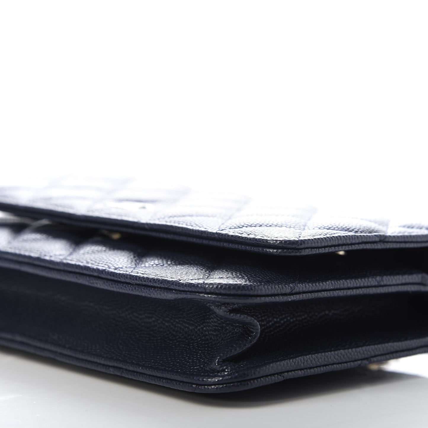 Caviar Quilted Wallet On Chain WOC Navy Blue