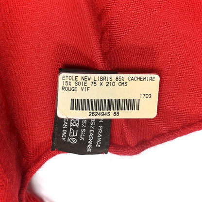 Hermes Cashmere Silk New Libris Stole Rouge Vif 3 of 4
