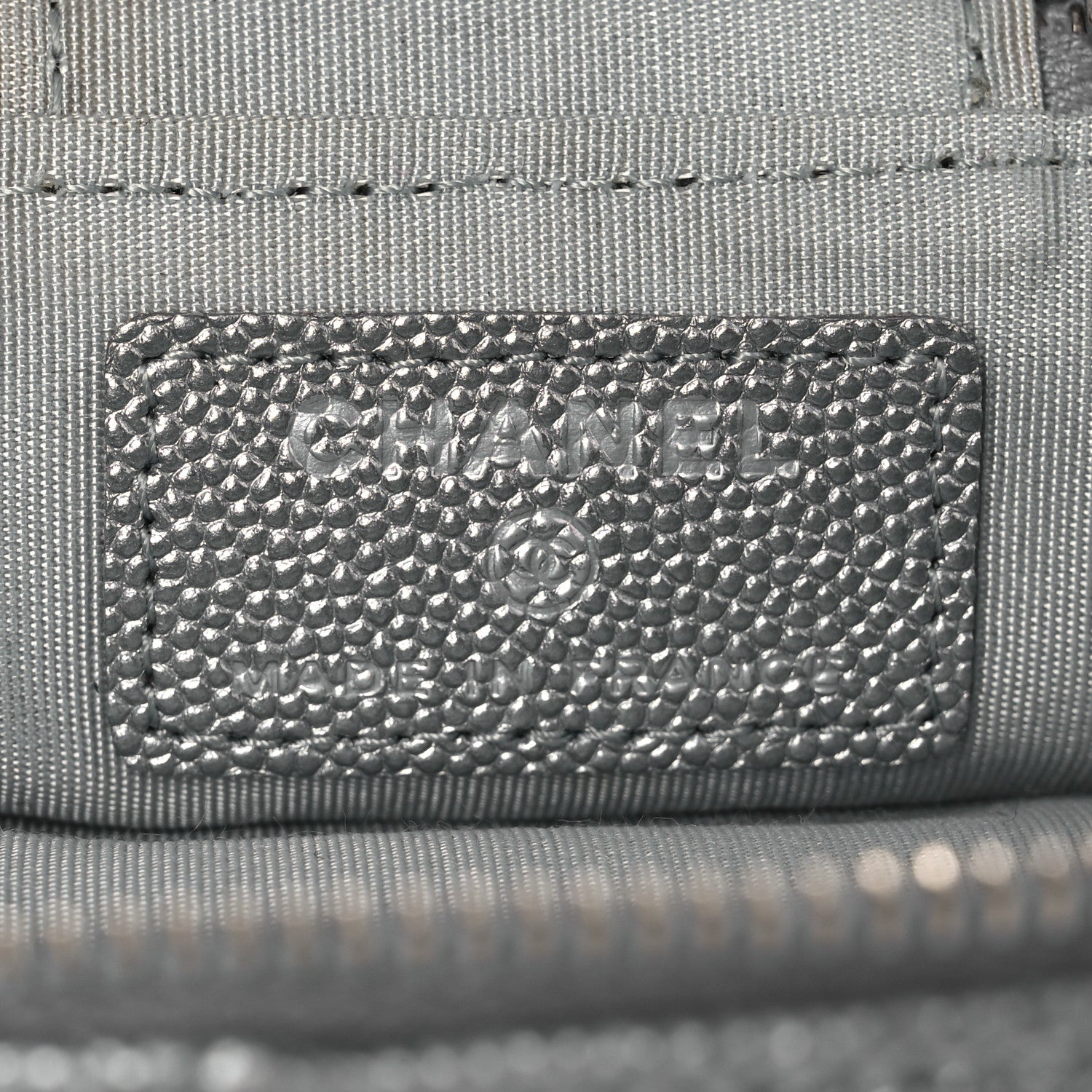 Chanel Metallic Caviar Quilted Mini Top Handle Vanity With Chain Silver 6 of 10