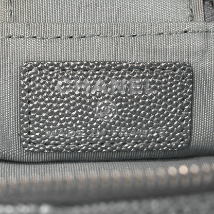 Chanel Metallic Caviar Quilted Mini Top Handle Vanity With Chain Silver 6 of 10